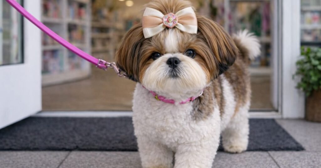 Detalhe de acessório premium para Páscoa no banho e tosa